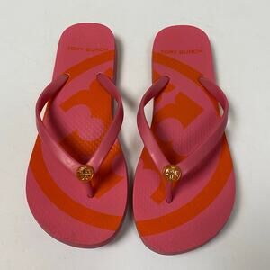Tory Burch Pink Rubber Toe Post Flip Flop Sandals Shoes Size 7